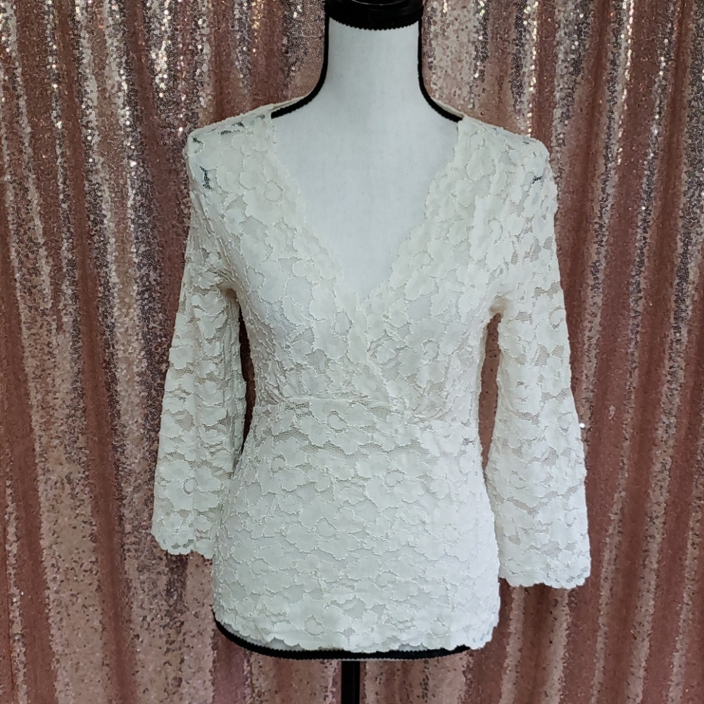 Banana Republic Lace V-neck Top